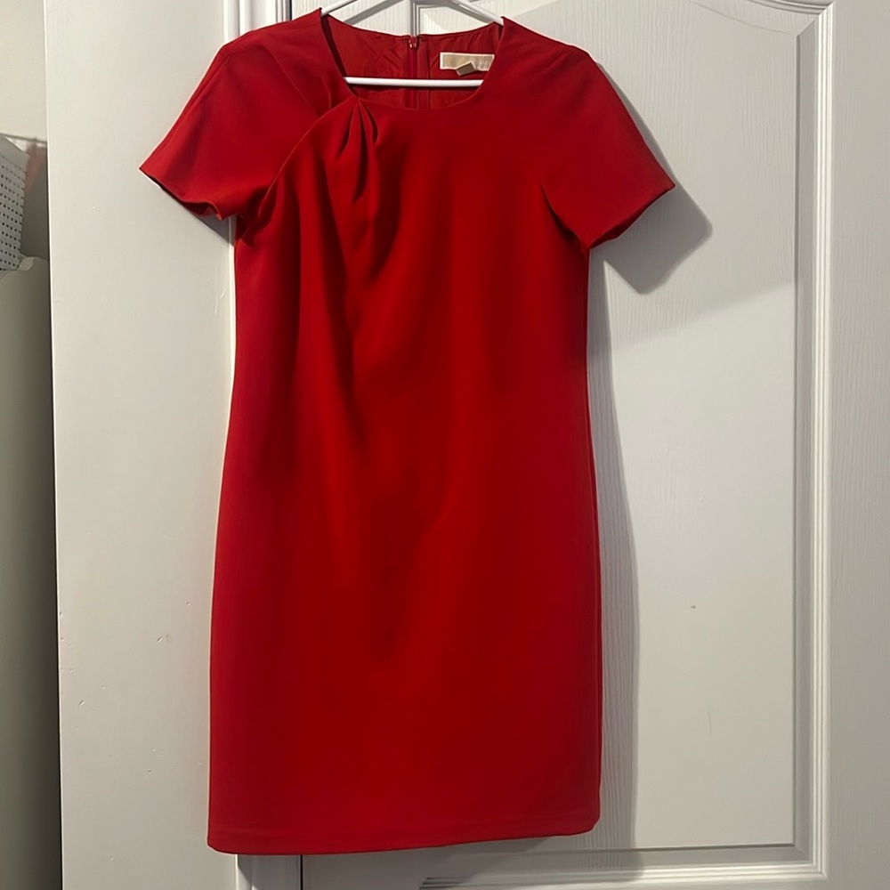 Michael Kors Red Midi Dress with detail at the neck size 4
